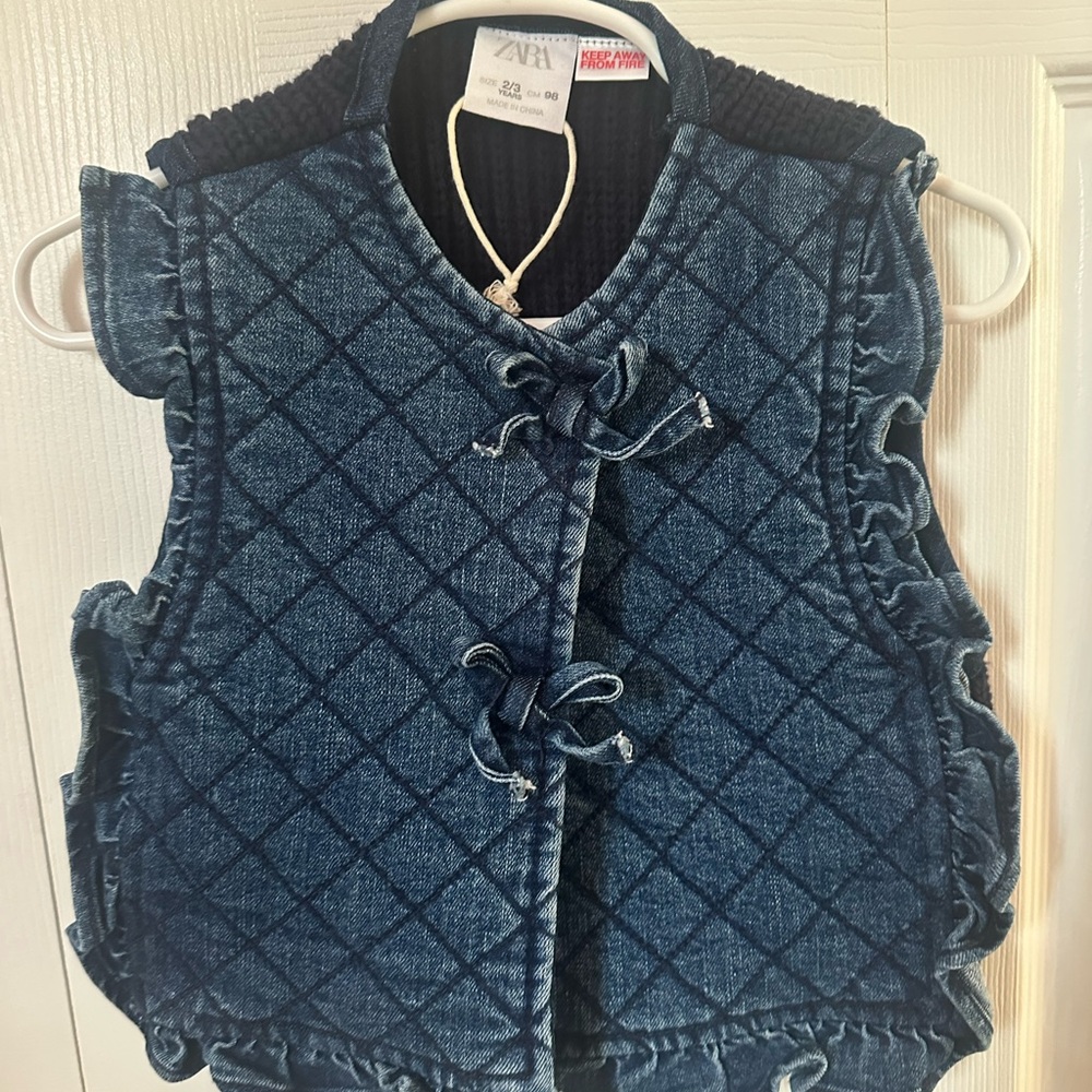 Zara Kids Blue Quilted Vest